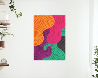 Colorful Abstract Digital Art Print, Digital Download Wall Art Print, Abstract Print Home Decor, Psychedelic Wall Art