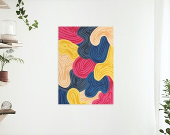 Colorful Abstract Digital Art Print, Digital Download Wall Art Print, Abstract Print Home Decor, Psychedelic Wall Art