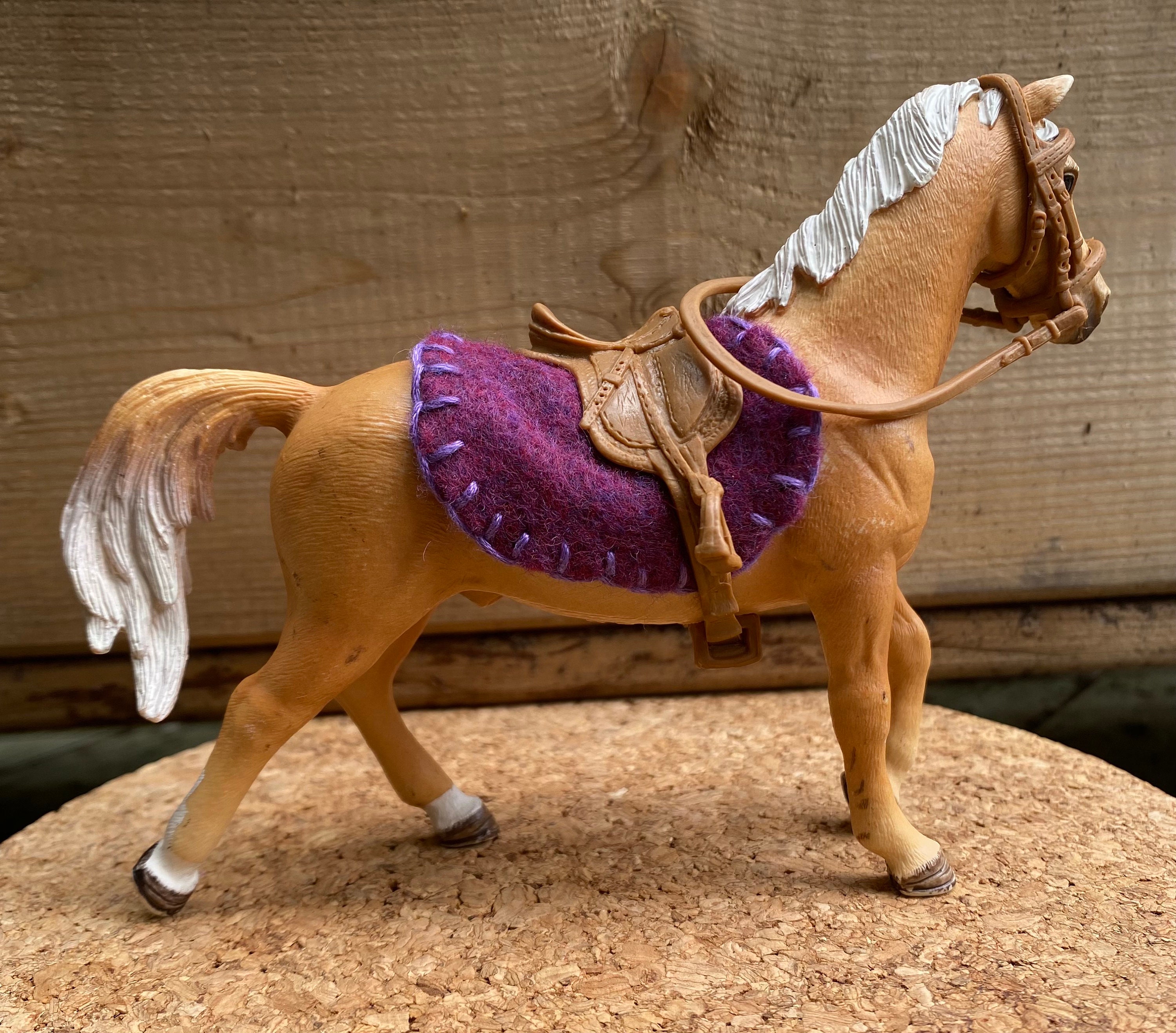 Handmade felt saddle pad for Schleich model horse Etsy