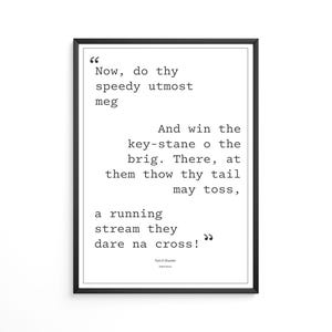 Tam O Shanter - Robert Burns Quote Print - A3, A4, A5 - Celebrate Robert Burns, Scotland&#39;s national bard.