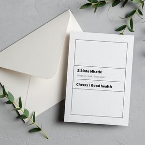 Saúde! | Slàinte Mhath! - Definição do gaélico escocês - Cartão de felicitações com envelope