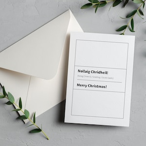Wesołych Świąt! | Nollaig Chridheil! - Definicja szkockiego gaelickiego – kartka z pozdrowieniami z kopertą