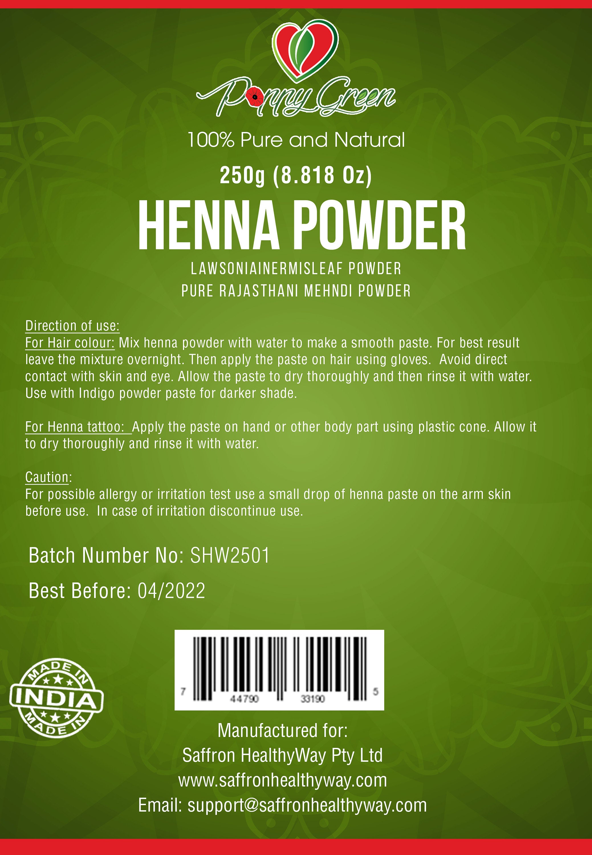 100 Pure Henna Powder for Hair Dye Red Henna Hair Color Etsy
