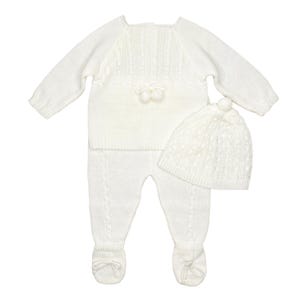 Gebreide kleding voor pasgeborenen, Spaanse set jongens/meisjes, gebreide babyoutfit voor thuiskomst, doop-, doop- en douchecadeau (gebroken pinksterdag)7221