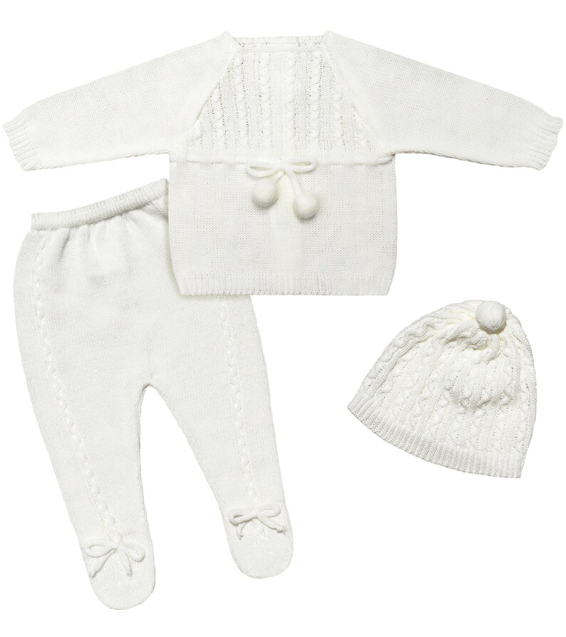 Newborn Baby Knitted Clothes Set Coming Home Infant Knit Etsy