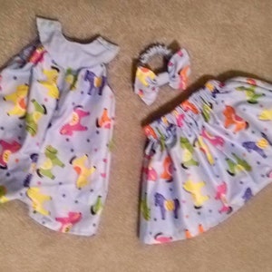Cute Matching romper circle skirt and head band