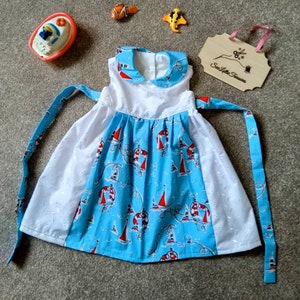 Nautical dress with Peter Pan collar