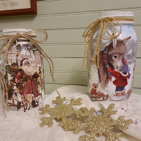 Decorated Mason Jars Etsy