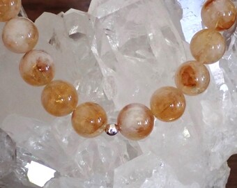 Golden Citrine Ghost Inclusions n Sterling Silver Gemstones Necklace