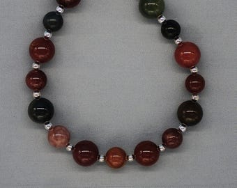 Dark Alashan Mongolian Agate and Sterling Silver Rounds