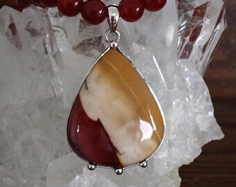 Australian Mookaite 925 Sterling Silver Pendant Agate Gemstone Necklace