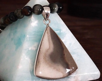 FlintStone 925 Sterling Silver Pendant HawkEye Gemstones Necklace