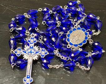 Blue Teardrop Rosary