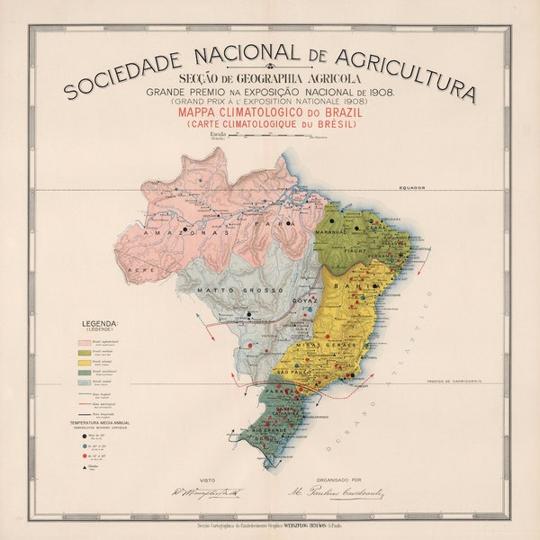 Carte climatique du Brésil