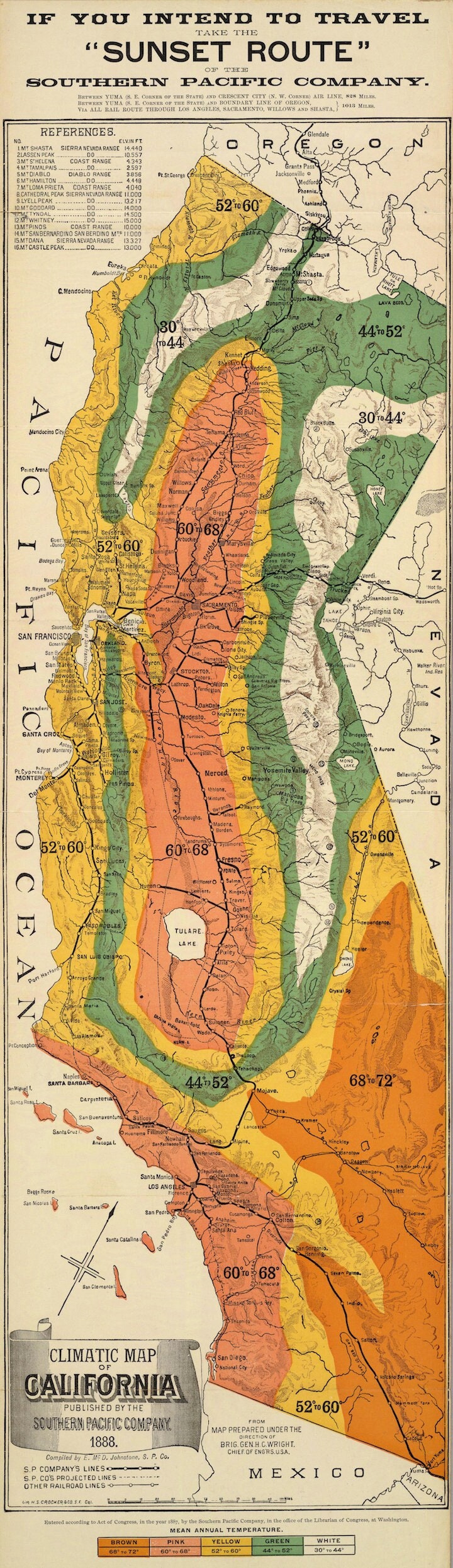 Carte Climatique de L'affiche La Californie
