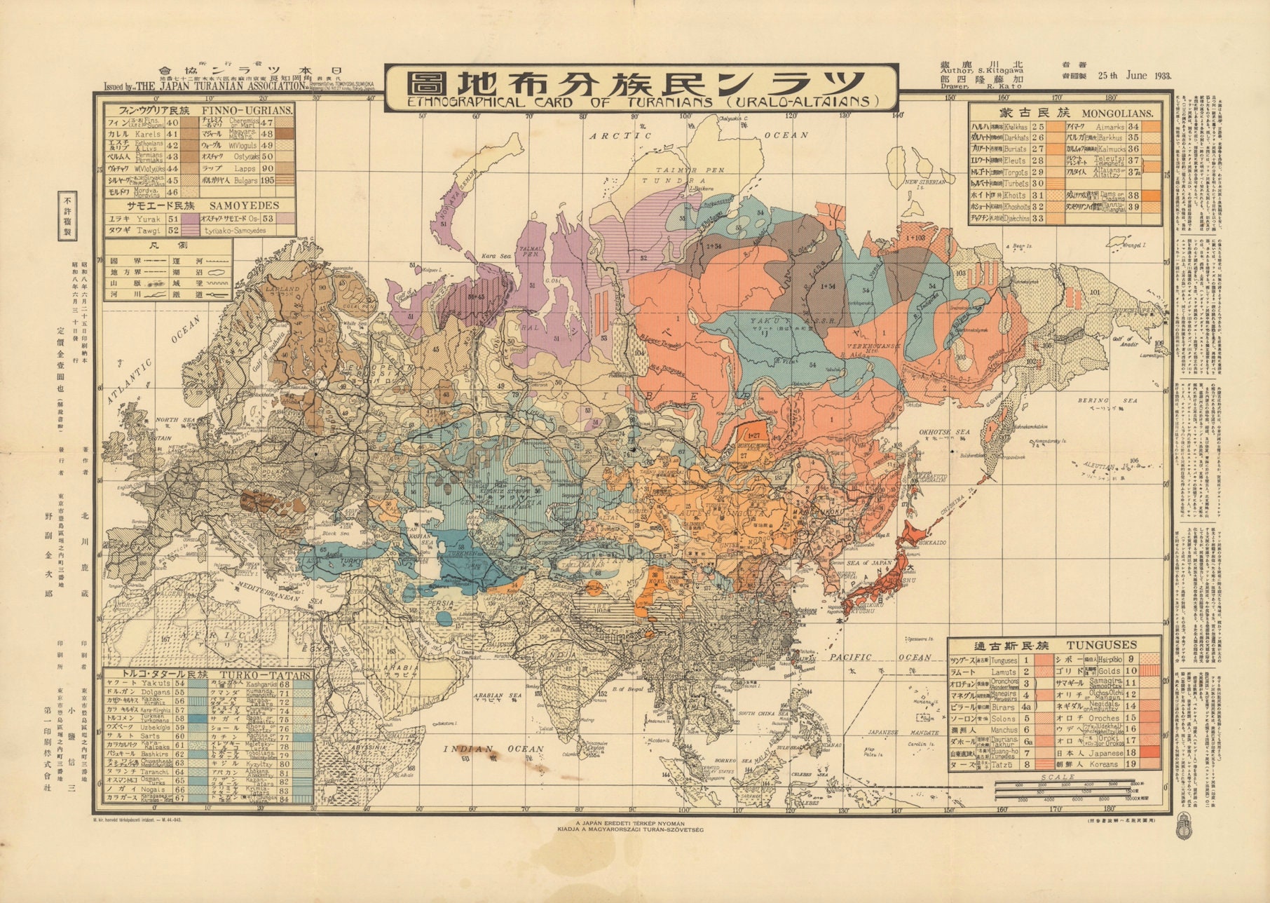 Carte Ethnographique Des Touariens | Uralo-Altaïens Affiche