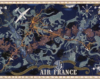 Air France Map Poster