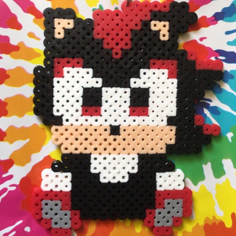 Blue & Black Hedgehog Perler Beads Hedgehog Keychains Hama Etsy