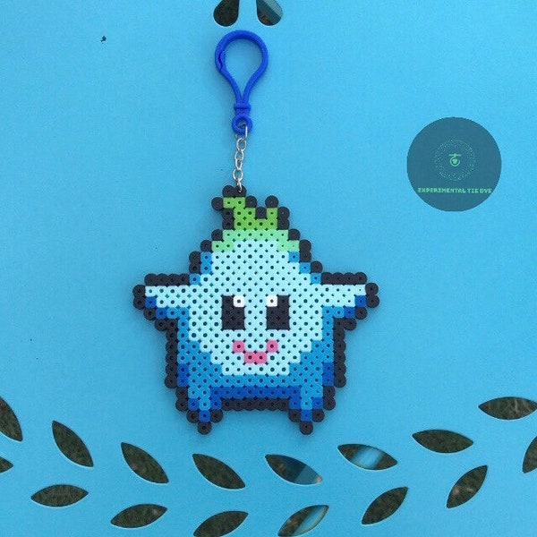 Luma Star Perler Beads, Mario Character Perler Keychain, Gamer Fan Art, Fuse Beads, Handmade Sprite, Bag Clip