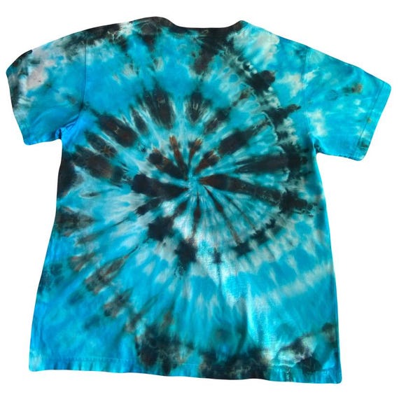 Turquoise Black Ice Dye Shirt, Spiral Tie Dye, Wearable Art - Etsy