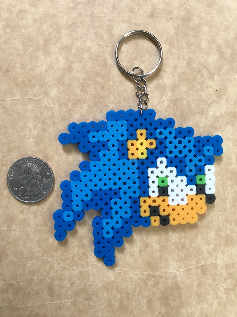 Sonic the Hedgehog Perler Beads Perler Sprite Keychain Handmade Pixel