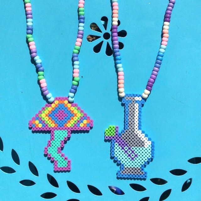 Set of 2 Alice in Wonderland White Rabbit & Mushroom 3D Perler Bead Pattern  Tutorial 