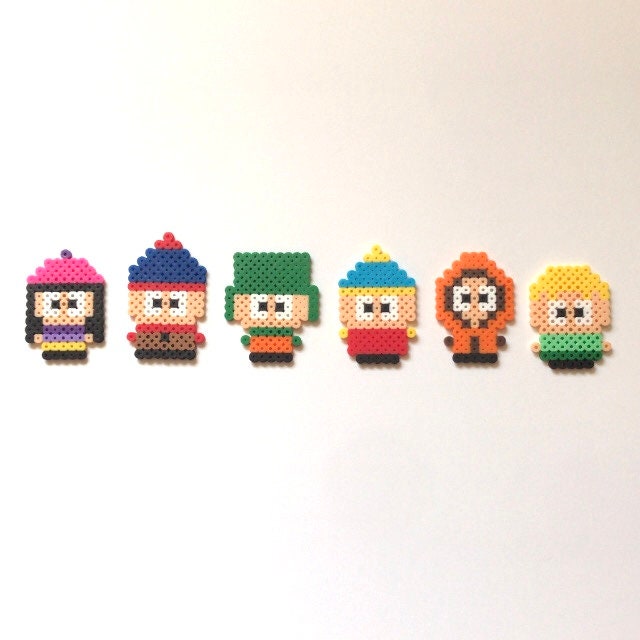 South Park Perler Sprites, Potty Mouth Keychains , Birthday Gifts