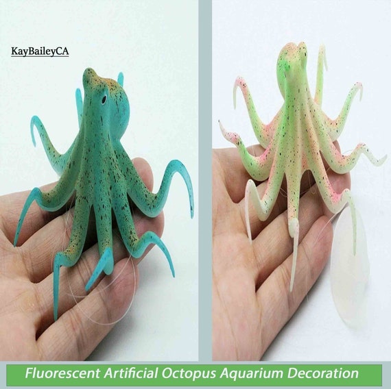 Fluorescent Artificial Octopus Aquarium Decoration Ornament Etsy