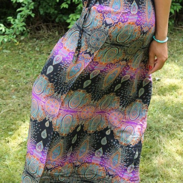 Paréo jupe portefeuille paréo jupe d'été avec motif coloré