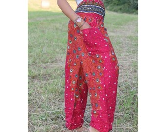 Haremshose Yogahose Hippiehose Sommerhose Pumphose mit Blumenmuster