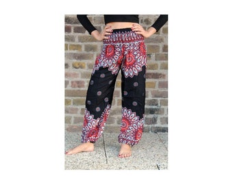 Sarouel Pantalon de yoga Pantalon hippie Pantalon d'été avec un motif floral