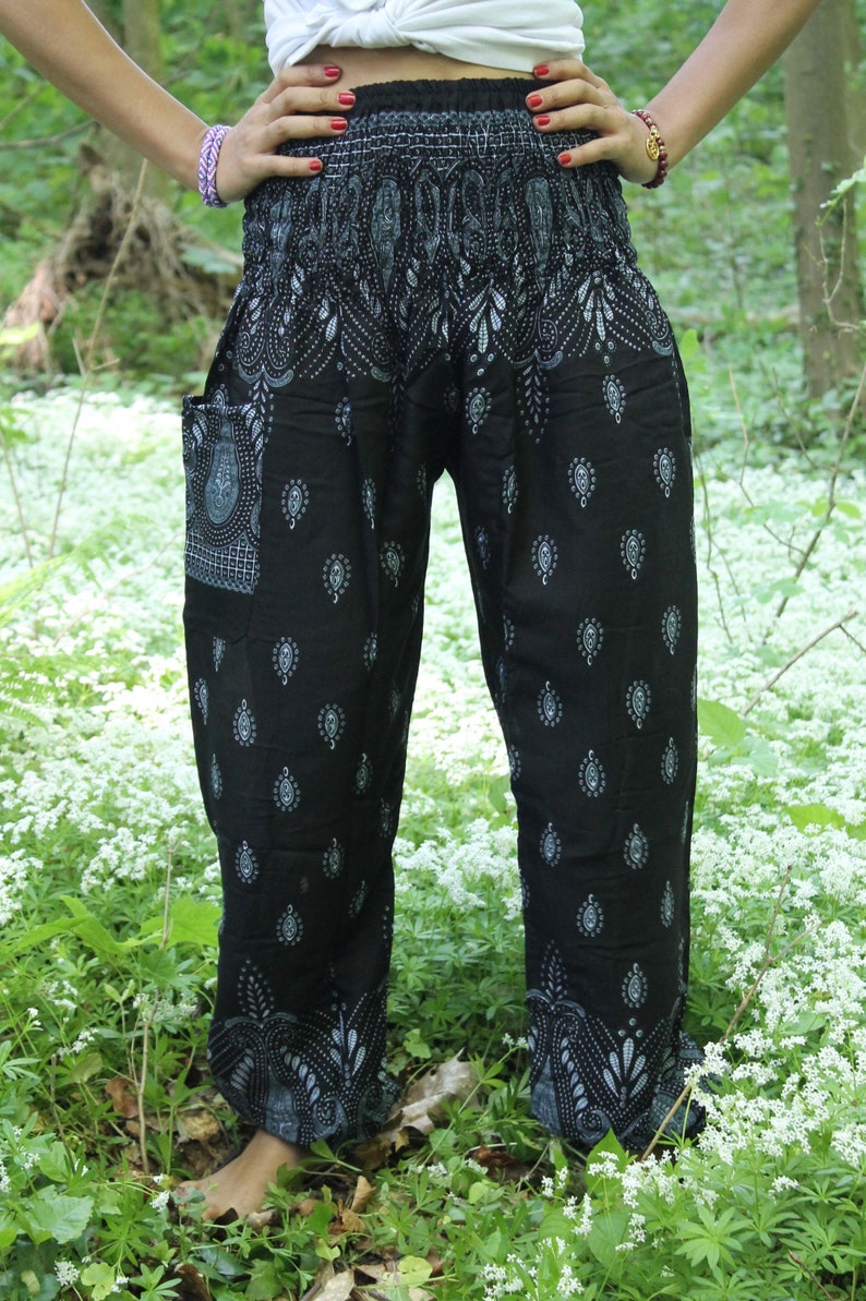 Haremshose Yogahose Hippiehose in Schwarz 画像 3