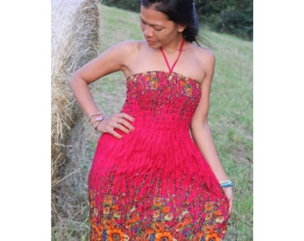 Sommerkleid Sommerdress mit buntem Blumenmuster