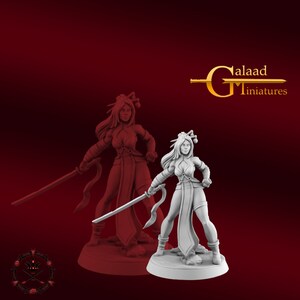 Female Asian Fighter | 3D Resin Art,DnD,RPG,TTRPG,Tabletop Gaming Miniature,Pinup,Warrior,Samurai,Gloomhaven,Catan,GM