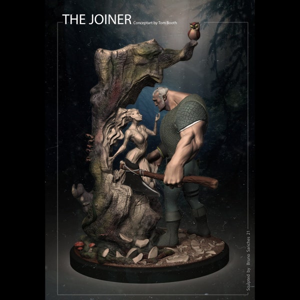 The Joiner Diorama |3D Resin Printed|Unpainted|3D Printed,DnD,Wargaming, RPG,TTRPG,Painters Delight,Gift,3D Printed,Woodworker,Bruno Sanchez