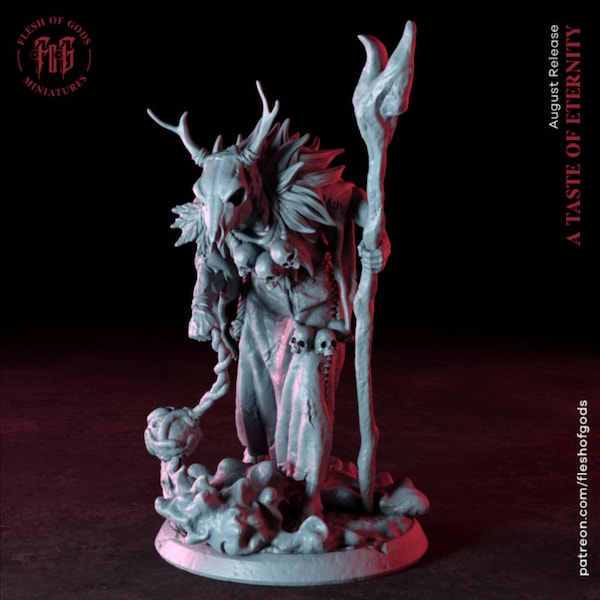 The Dark Druid | Flesh of Gods|3D Resin Printed | DnD,Druid,RPG,TTRPG,Painters Delight,Wargaming,Grimm Dark,Shaman,Cleric,Druid,Spell Caster