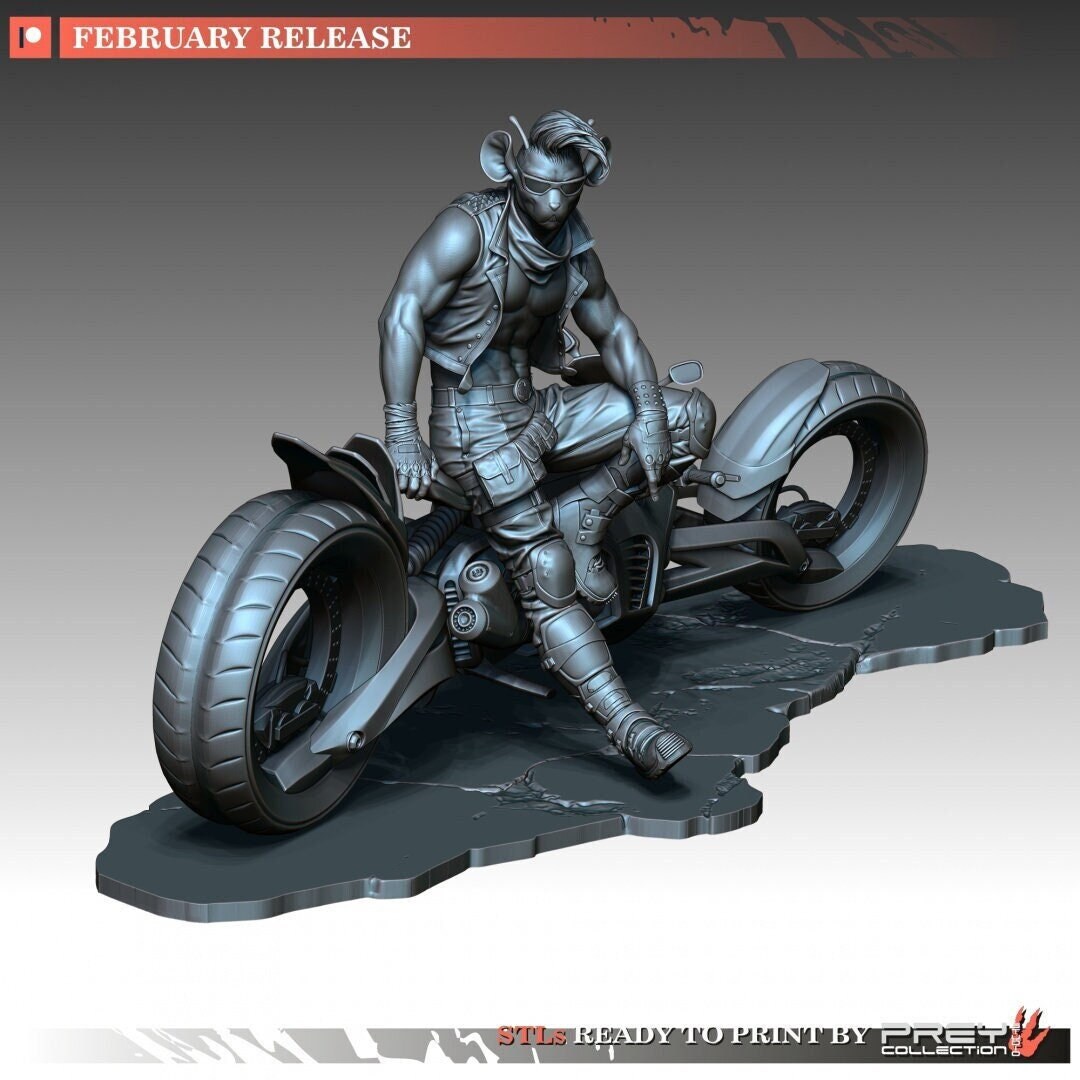 Biker 1 Fan Art Preycollectionstudio 4k And 8k 3d Printed Etsy
