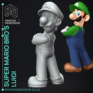 Luigi Fan Art | Miniatur | 3D Resin Kunst |Unbemalt,Sammlerstück,DnD,Wargaming,Rollenspiel,TTRPG Painters Delight,Geschenk,Mario,Videospiel,GM