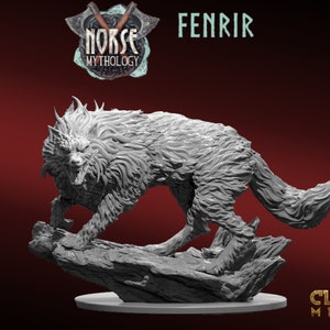 Fenrir The Wolf God | 3D Resin Art,Gloomhaven,Catan,Tabletop Gaming Miniature,Paintable,DnD,Pathfinder,RPG,Catan,Gift,Fantasy,Dog,GM
