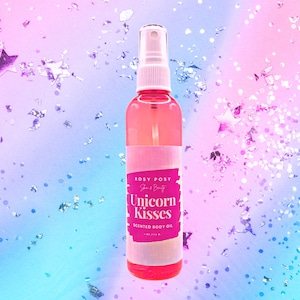 4 oz. Unicorn Kisses Spray Body Oil, sweet candy scent, Unicorns, candy scented, unicorn body oil, candy body oil, Birthday gifts