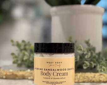 Jasmine Sandalwood Santal Body Cream– 4 oz. | Warm, Floral, Sophisticated Scent, Sensual Floral and Exotic Santal Musk