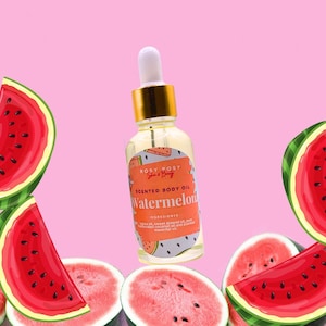 1 oz. Watermelon Scented Body Oil, Watermelon Glow Oil, Sweet Body Oil, Watermelon Candy, birthday gifts, watermelon slices, summer scents