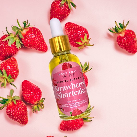 Strawberry Shortcake Body Oil Strawberry Bath Oil Strawberry Perfume Almond  Oil Body Serum gifts for Her natural Body Oil 