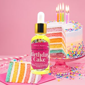 1 oz. Birthday Cake Scented Body Oil, Birthday Cake Glow Oil, Cake scent, Hand made Body Oil, Sweet Body Oil, birthday gifts, cake batter