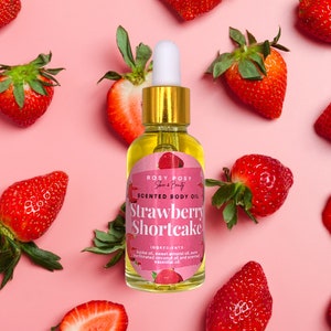 1 oz. Strawberry Shortcake Scented Body Oil, Strawberry Body Glow Oil, Sweet Body Oil, Easter gifts, gifts for mom, candy scent