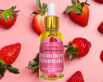 1 oz. Geurende lichaamsolie aardbei shortcake, lichaamsolie aardbei, lichaamsolie zoete, paascadeaus, cadeaus voor moeder, snoepgeur