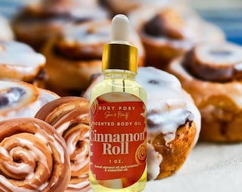 1 oz. Cinnamon Roll Body Oil, sweet cinnamon scent, cinnamon baked goods, cinnamon scented body oil, cinnabon like body oil, birthday gifts