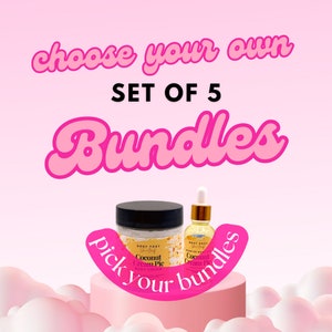 Choose Any 5 Bundles 4 oz. Body Cream & 1 oz. Body Oil, Sweet, Fruity, Bakery, Gourmand, Spa scents, Luxe body cream, choose your scents