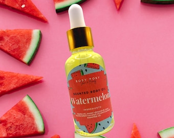 1 oz. Watermelon Scented Body Oil, Watermelon Glow Oil, Hand made Body Oil, Sweet Body Oil, Watermelon Candy, birthday gifts, watermelon