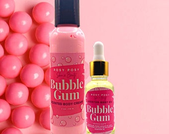 Bubble Gum Body Bundle- 4 oz. Bubble Gum Body Cream & 1 oz. Bubble Gum Oil, Bubble Gum, Bubble gum scented, birthday gifts, christmas gifts